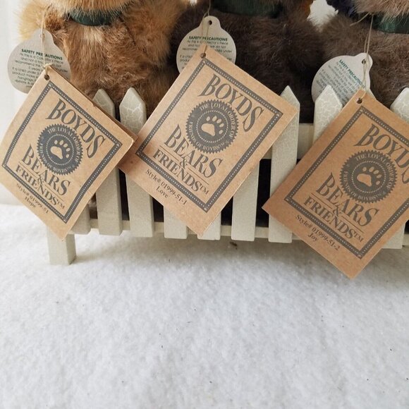 Boyds Bears three plush garden picket fence NWT garden wreath COA‎ 4-jointed - Picture 6 of 9